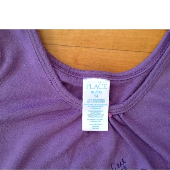The Children's Place Girls Graphic Purple Tank Top S - Picture 8 of 9